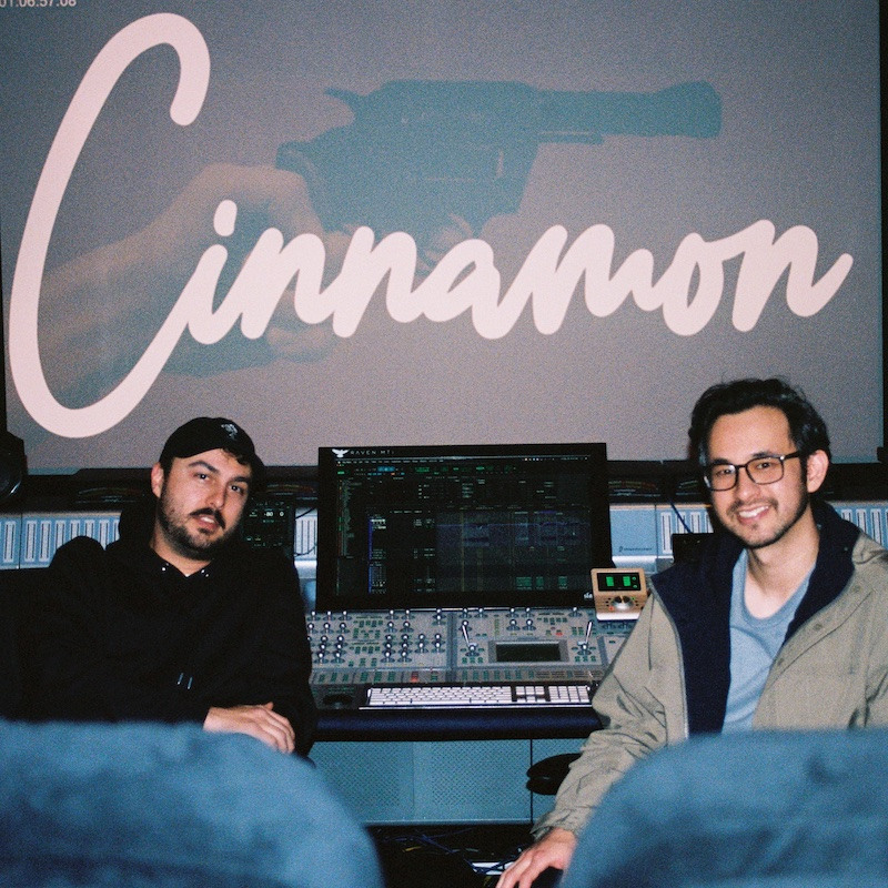 Daniel in the studio working on the score for Cinnamon